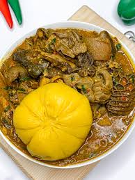 Amala/Poundo/Garri/Fufu+ Ogbono Soup