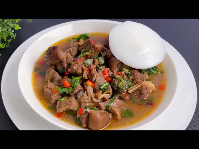 Goat meat pepper soup +Pap ( Eko/Agidi)